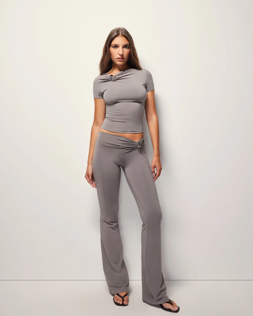 Pierced Short Sleeve Top | Slate - Image 4