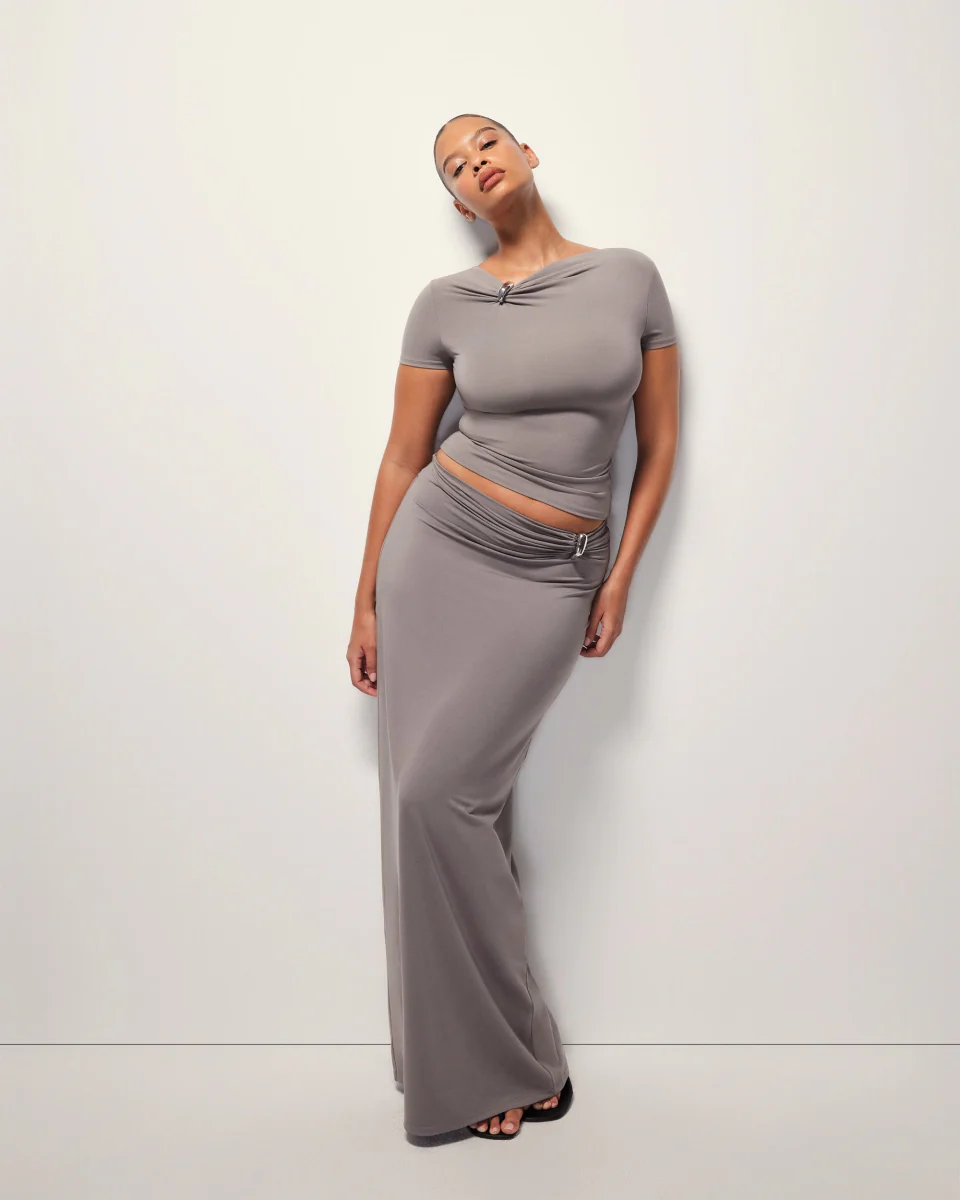 Pierced Short Sleeve Top | Slate - Image 8