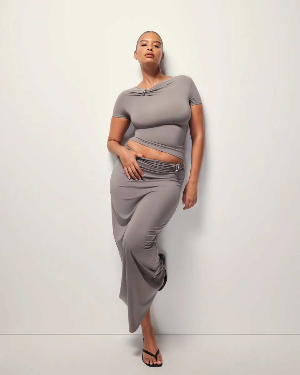 Pierced Short Sleeve Top | Slate - Image 9