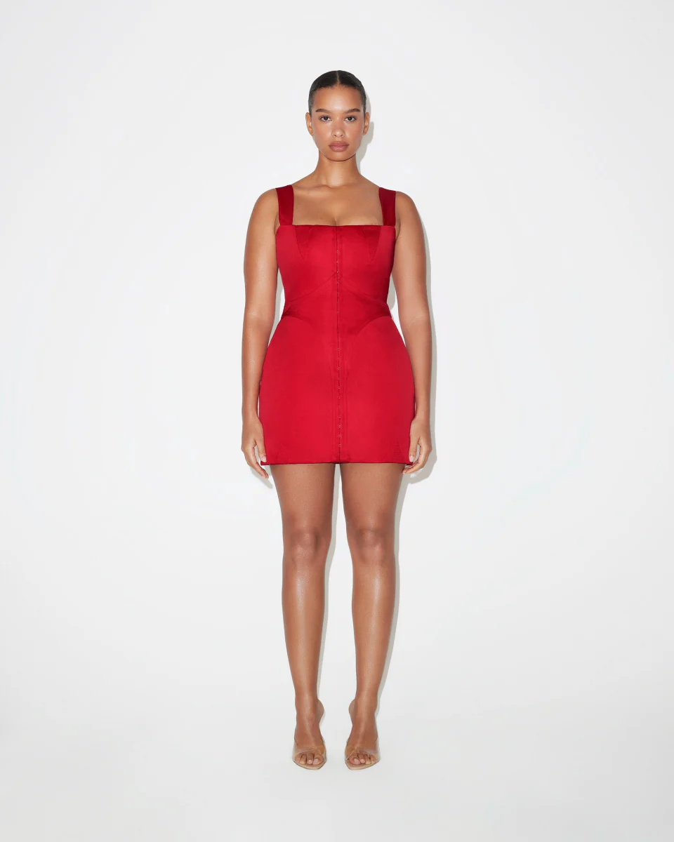 Satin Corset Mini Dress | Ruby - Image 4