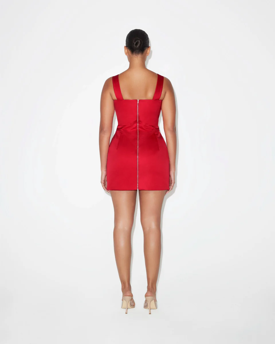 Satin Corset Mini Dress | Ruby - Image 7