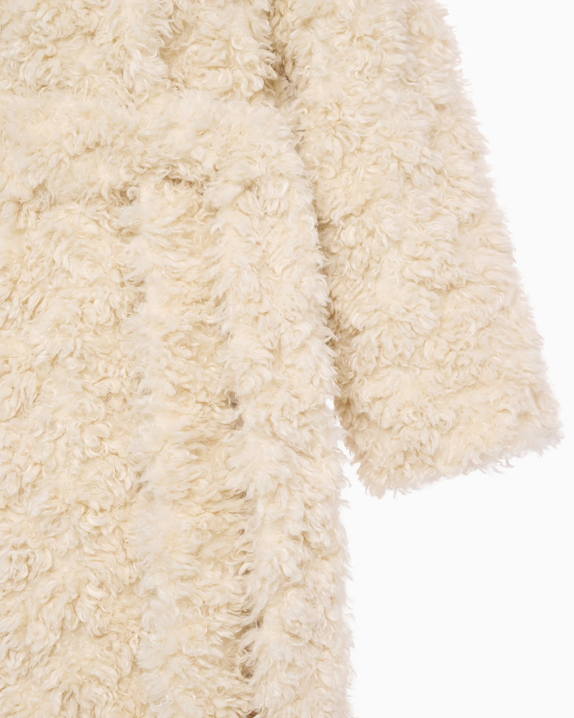 Shaggy Faux Fur Oversized Coat | Cream - Image 7