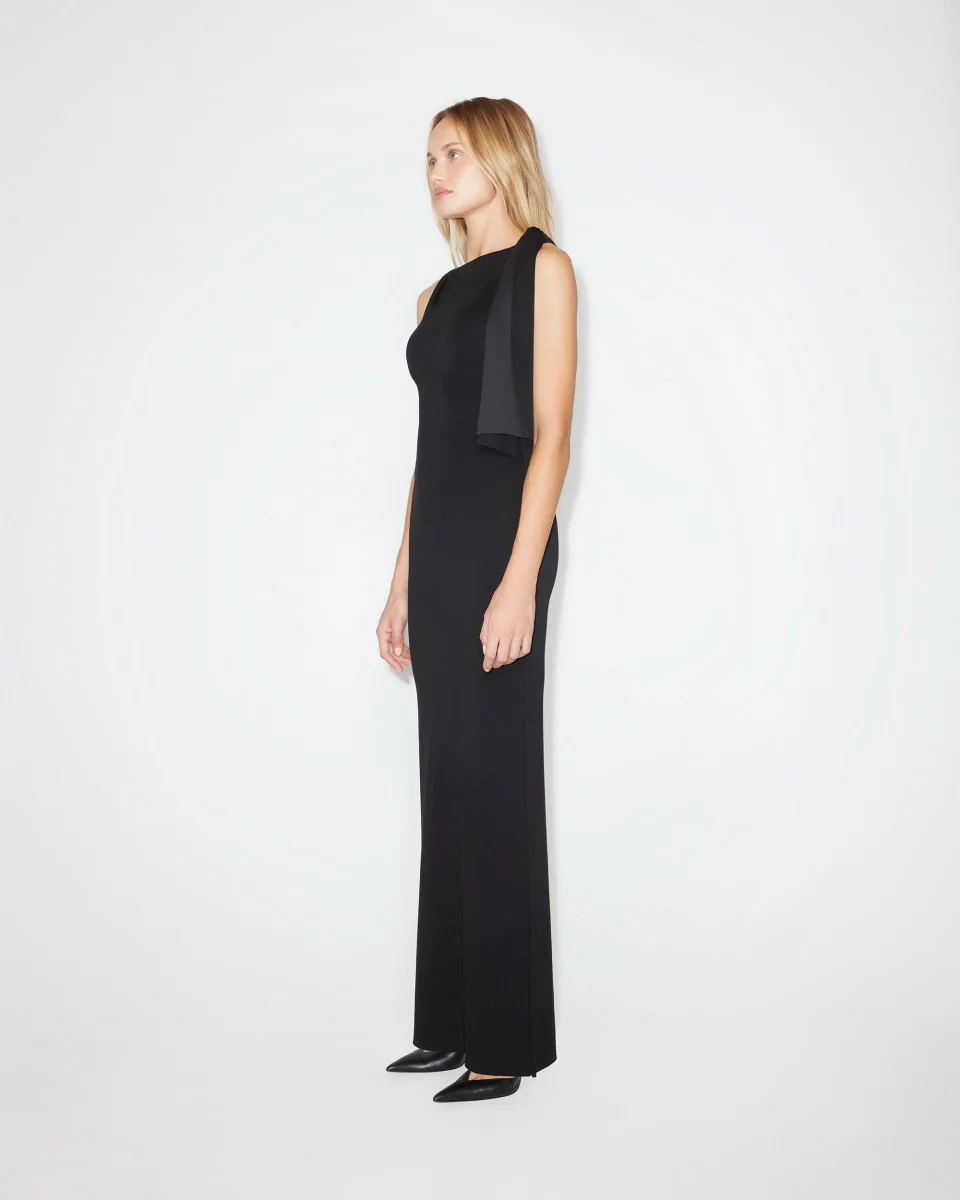 Sueded Stretch Knotted Maxi Dress | Black - Image 4