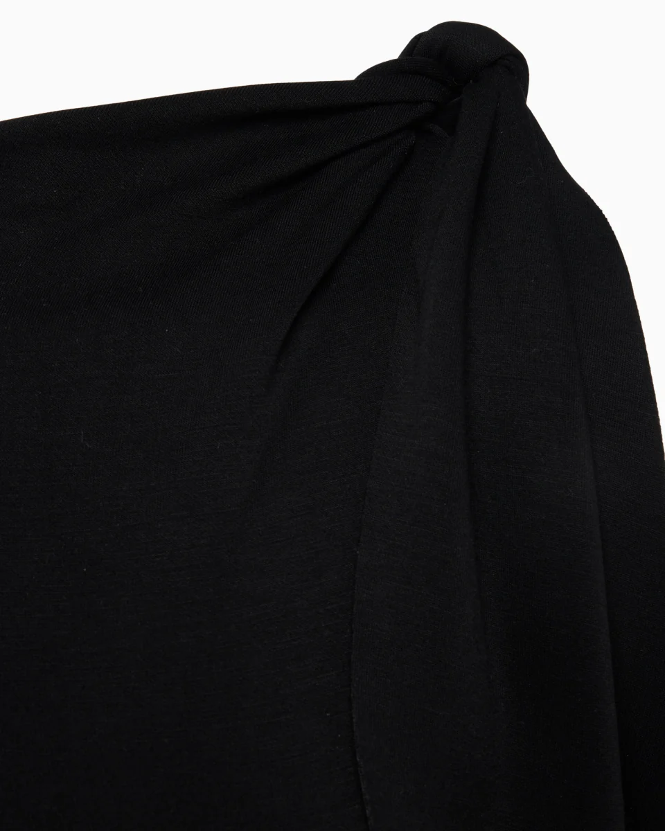 Sueded Stretch Knotted Maxi Dress | Black - Image 7