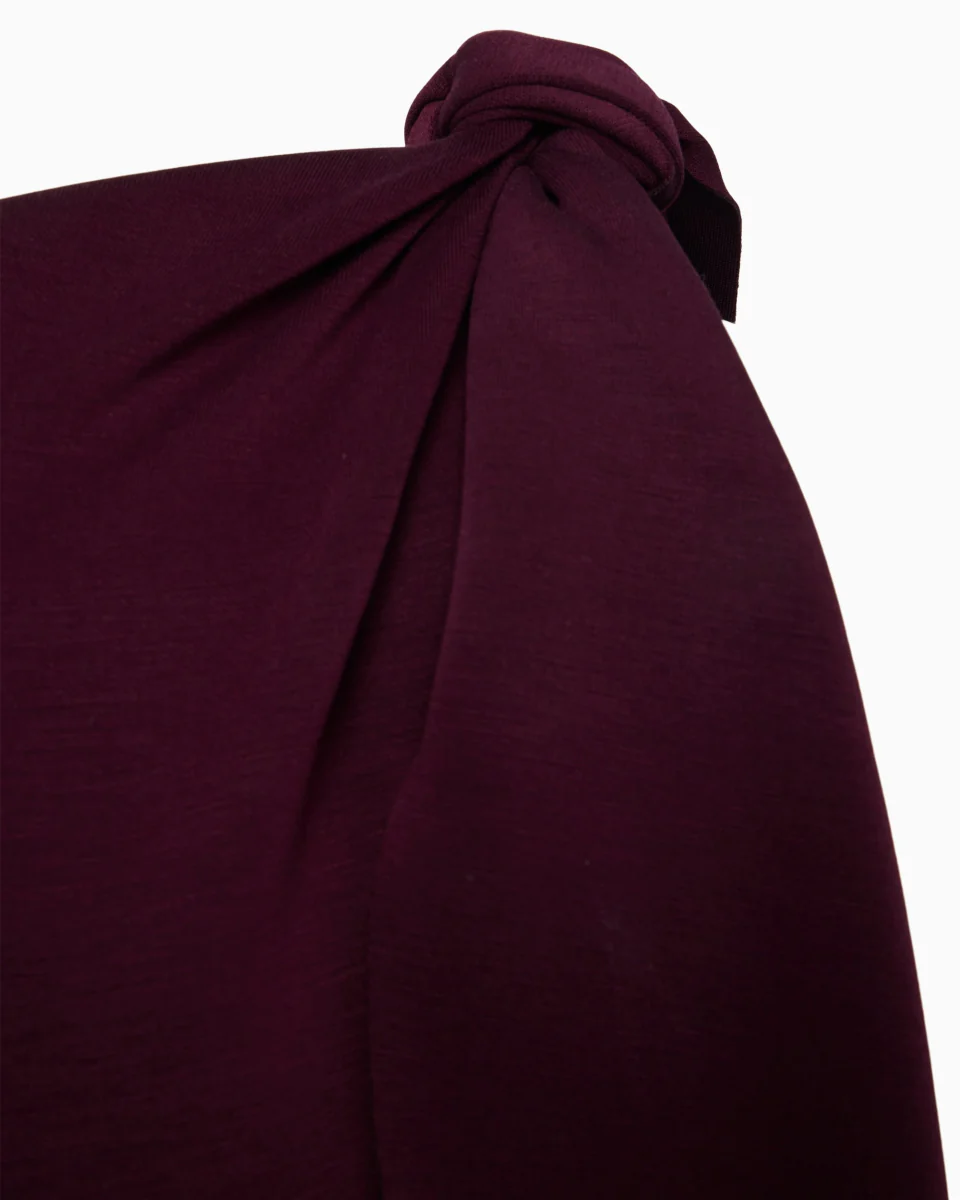 Sueded Stretch Knotted Maxi Dress | Black Cherry - Image 7