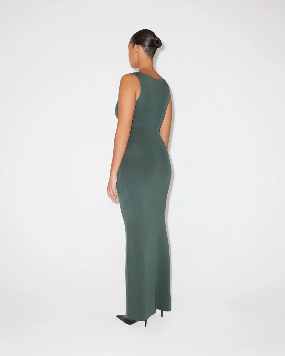 Sueded Stretch Knotted Maxi Dress | Evergreen - Image 5