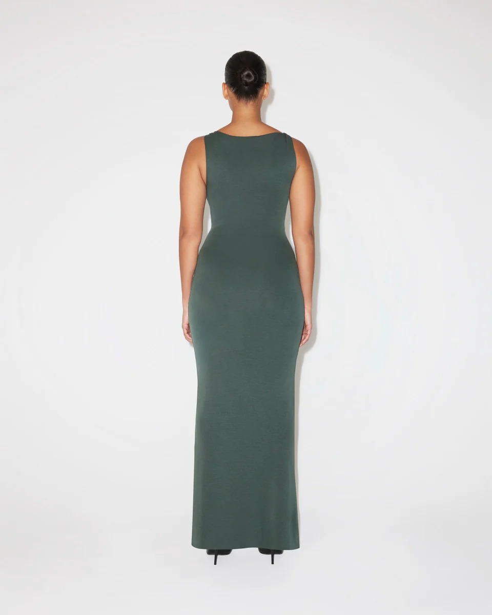 Sueded Stretch Knotted Maxi Dress | Evergreen - Image 6