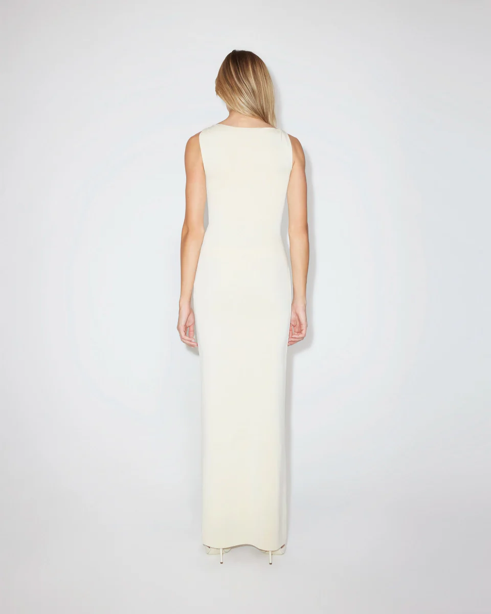 Sueded Stretch Knotted Maxi Dress | Stone - Image 7