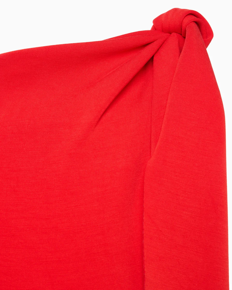 Sueded Stretch Knotted Maxi Dress | Tomato - Image 7