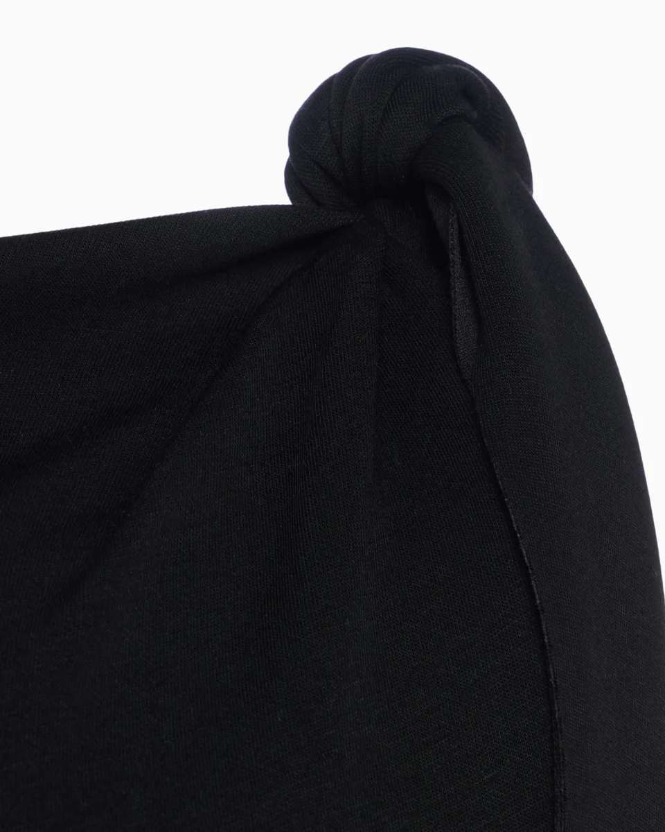 Sueded Stretch Knotted Mini Dress | Black - Image 7