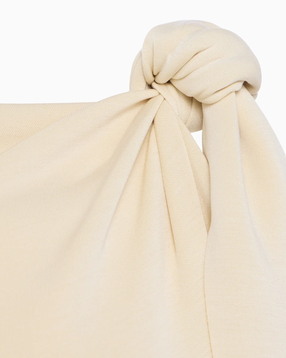 Sueded Stretch Knotted Mini Dress | Stone - Image 7