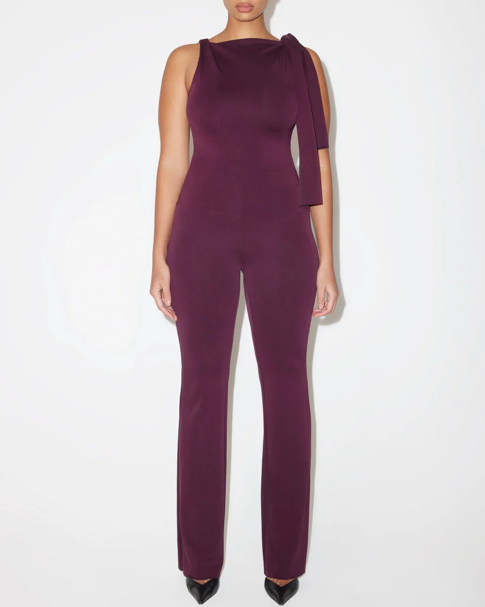 Sueded Stretch Knotted Top | Black Cherry - Image 3