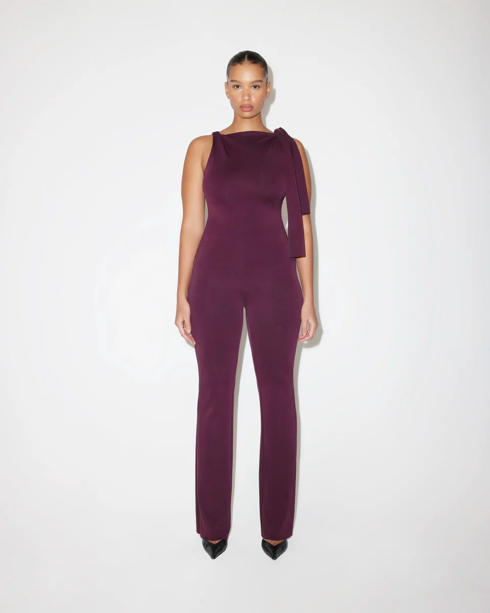 Sueded Stretch Knotted Top | Black Cherry - Image 4