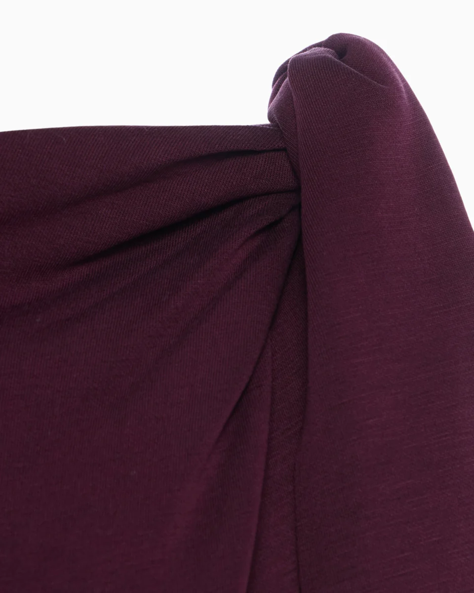 Sueded Stretch Knotted Top | Black Cherry - Image 8