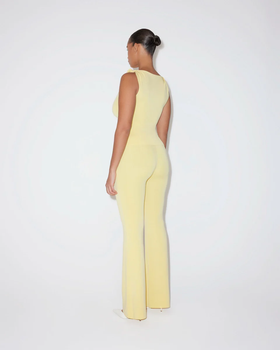 Sueded Stretch Knotted Top | Butter Yellow - Image 6