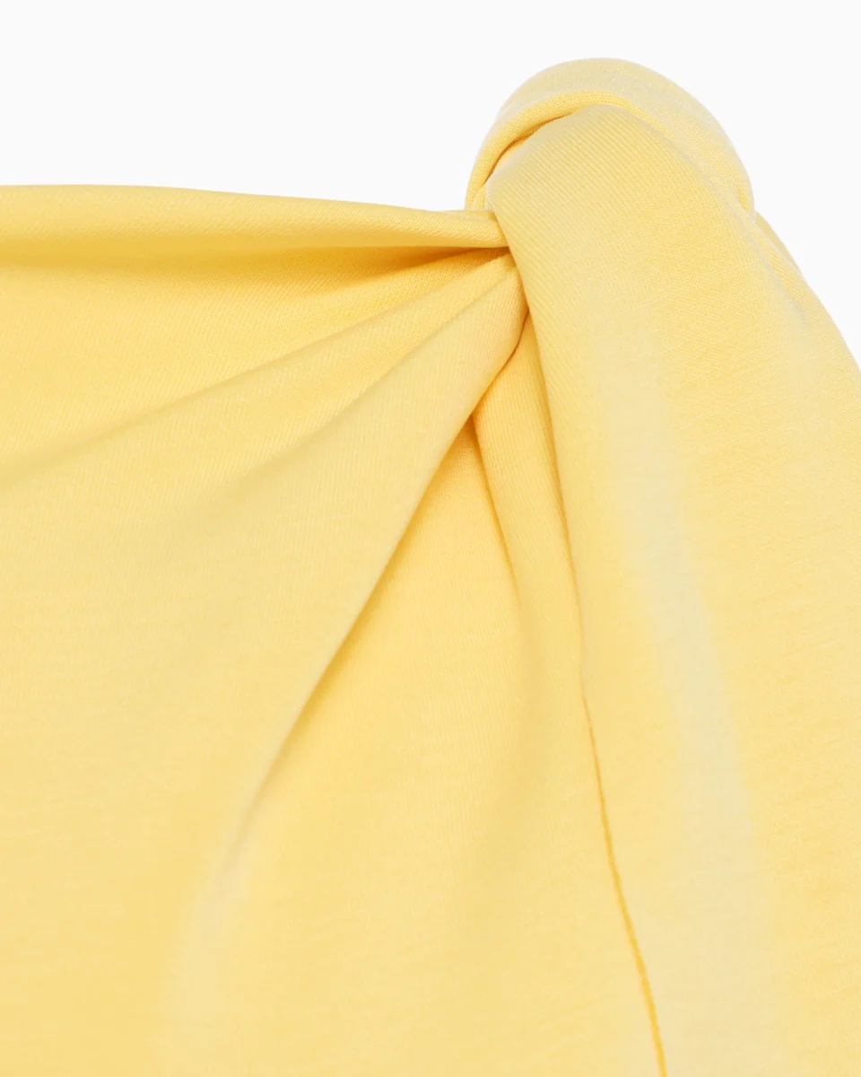 Sueded Stretch Knotted Top | Butter Yellow - Image 8