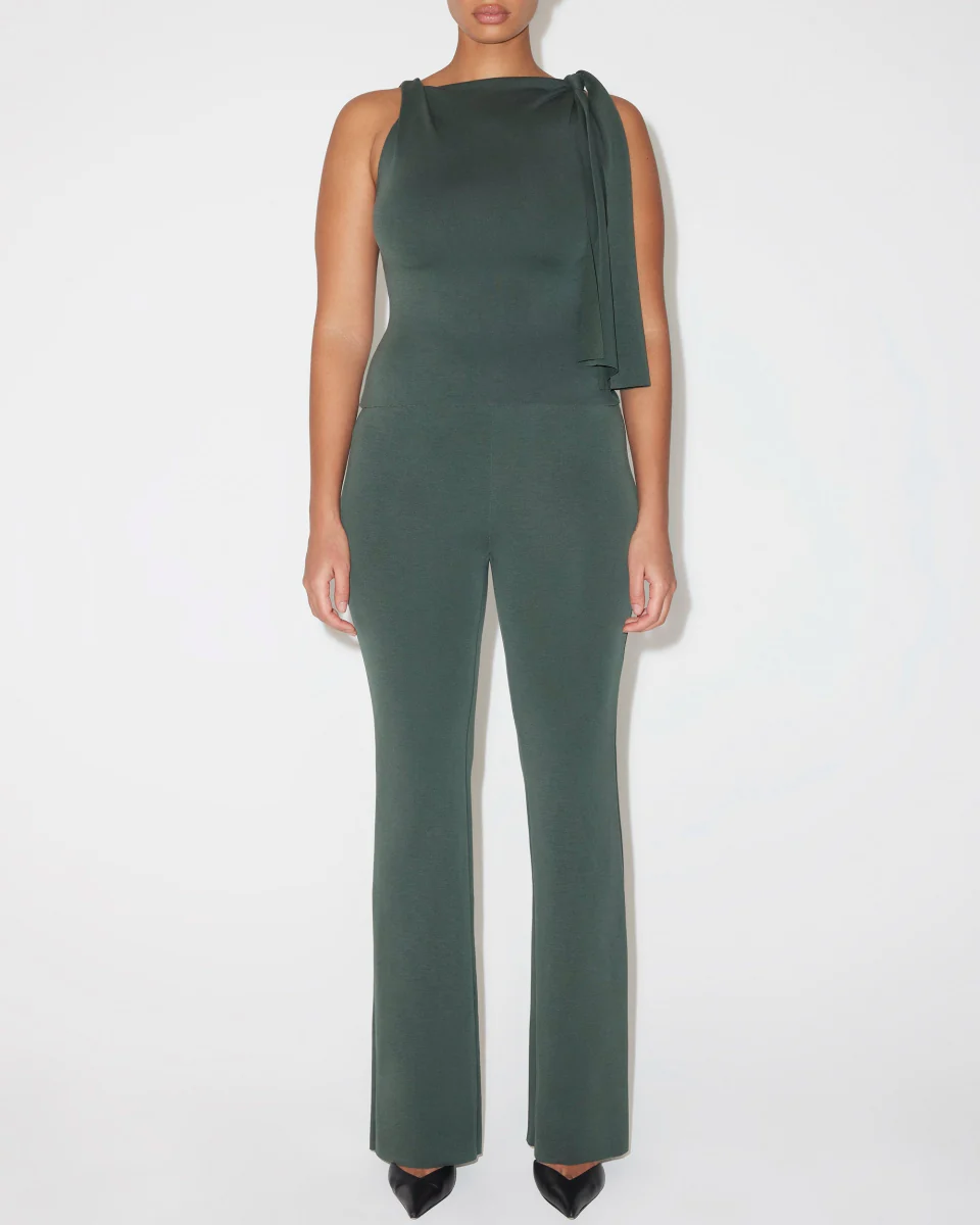 Sueded Stretch Knotted Top | Evergreen - Image 4