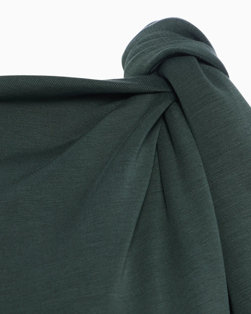 Sueded Stretch Knotted Top | Evergreen - Image 8