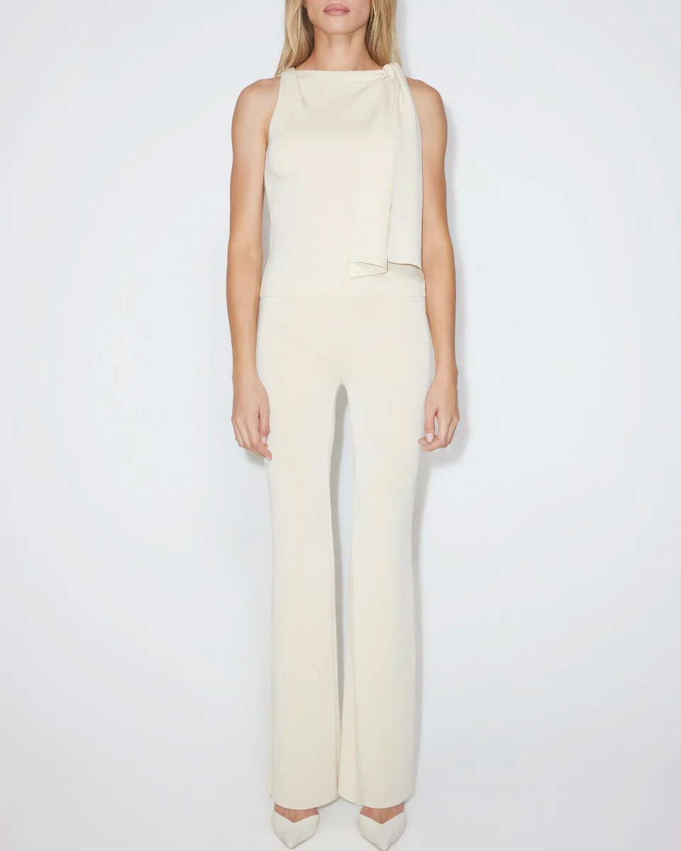 Sueded Stretch Knotted Top | Stone - Image 3