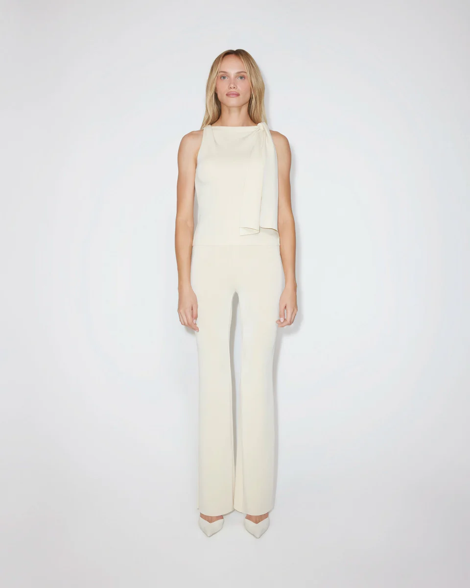 Sueded Stretch Knotted Top | Stone - Image 4