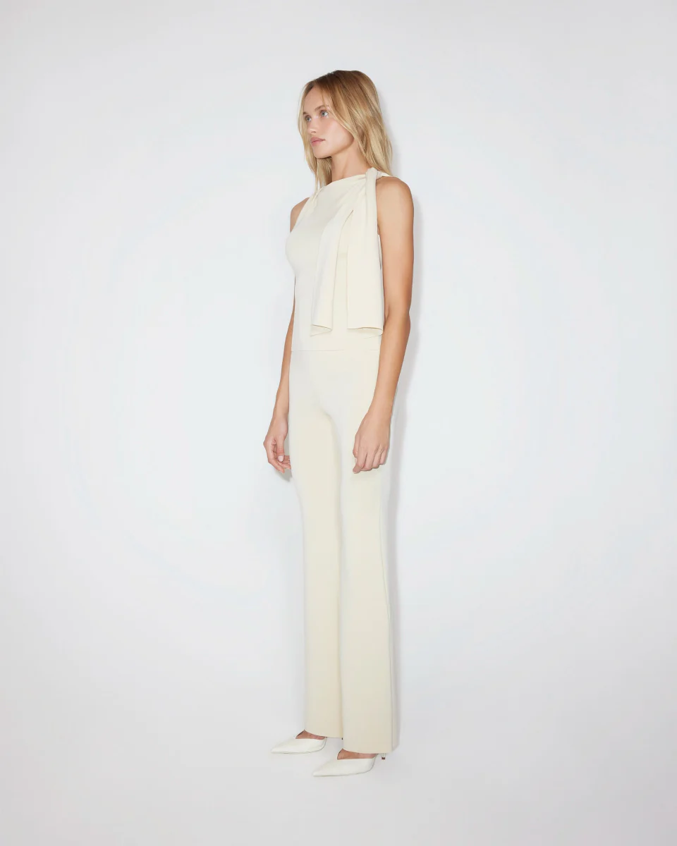 Sueded Stretch Knotted Top | Stone - Image 5