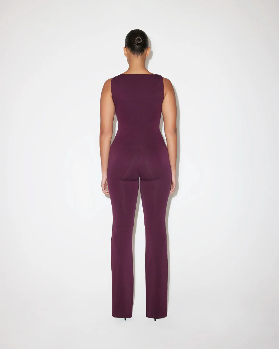 Sueded Stretch Low Rise Pant | Black Cherry - Image 6