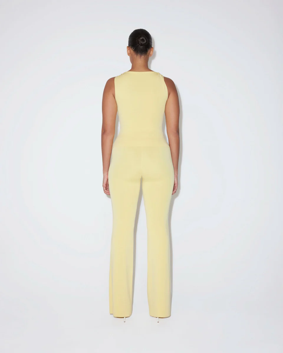 Sueded Stretch Low Rise Pant | Butter Yellow - Image 6
