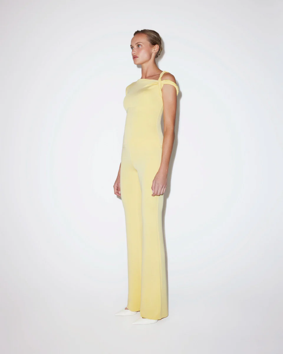 Sueded Stretch Low Rise Pant | Butter Yellow - Image 8