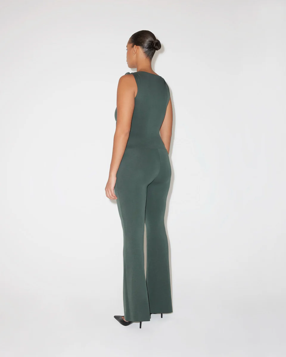 Sueded Stretch Low Rise Pant | Evergreen - Image 5