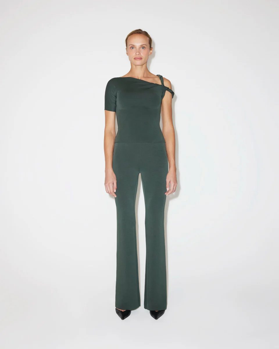 Sueded Stretch Low Rise Pant | Evergreen - Image 7