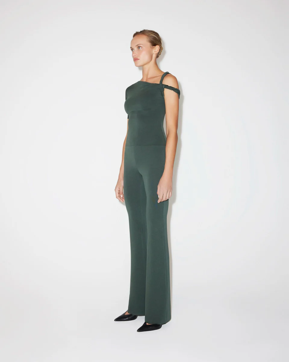 Sueded Stretch Low Rise Pant | Evergreen - Image 8