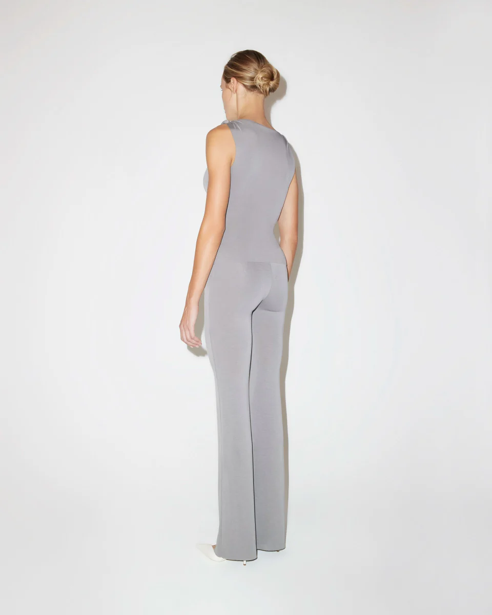 Sueded Stretch Low Rise Pant | Steel Grey - Image 10