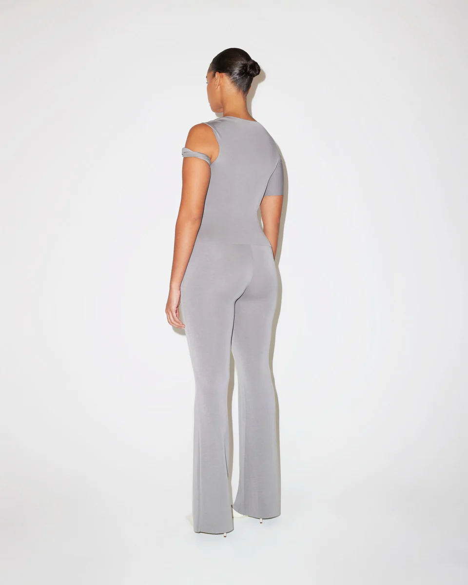 Sueded Stretch Low Rise Pant | Steel Grey - Image 5
