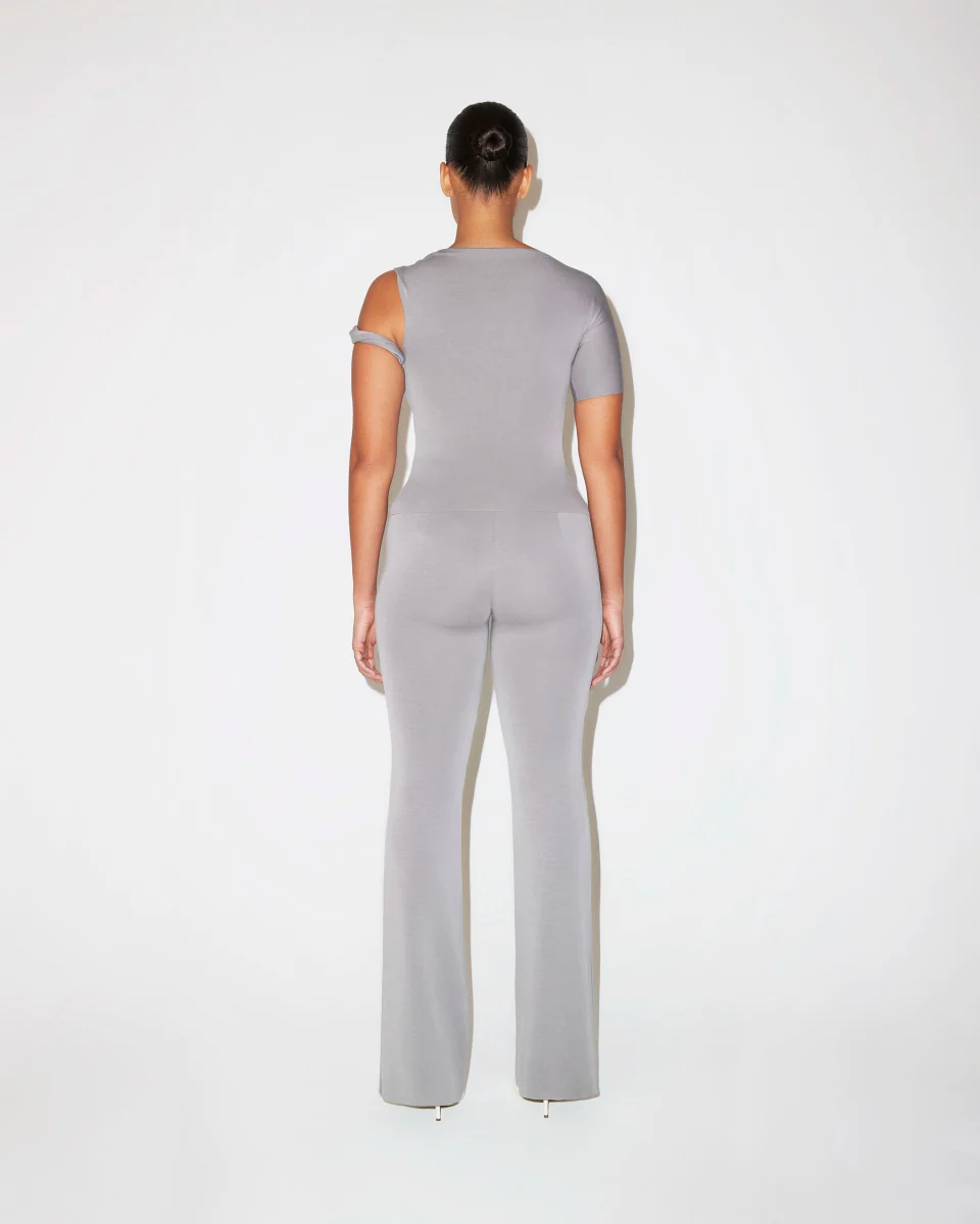 Sueded Stretch Low Rise Pant | Steel Grey - Image 6