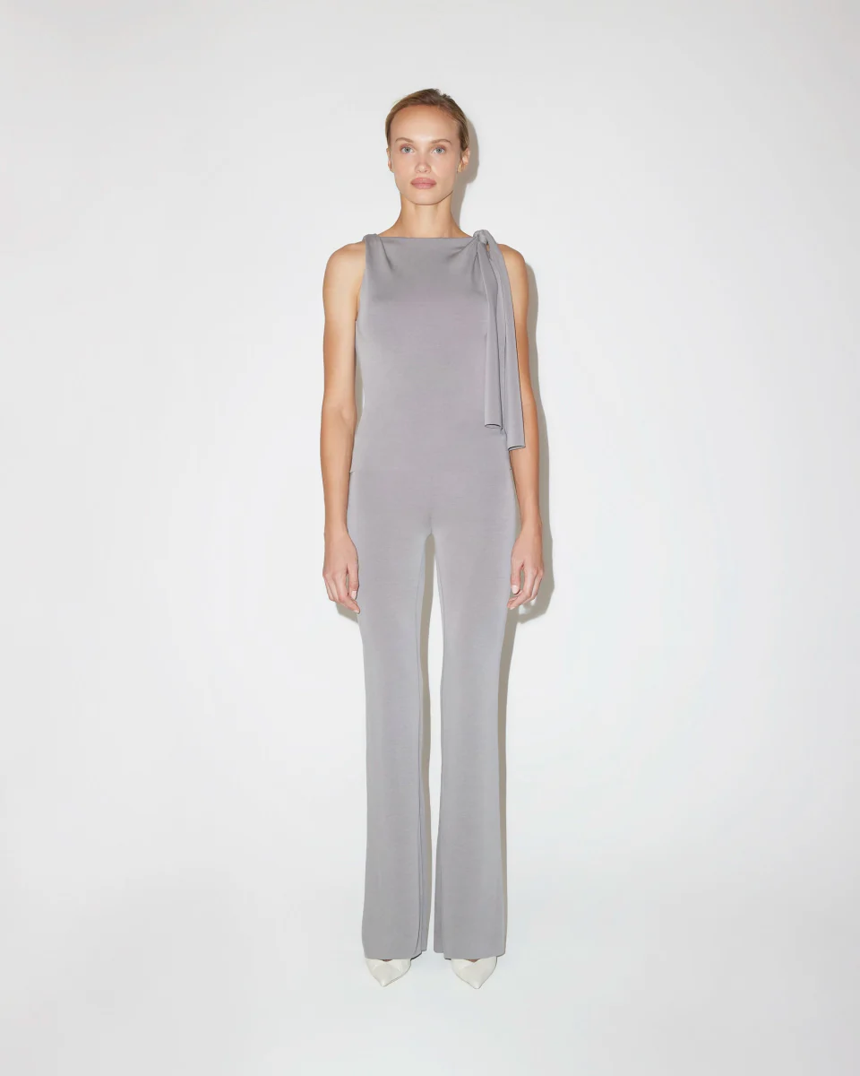 Sueded Stretch Low Rise Pant | Steel Grey - Image 8