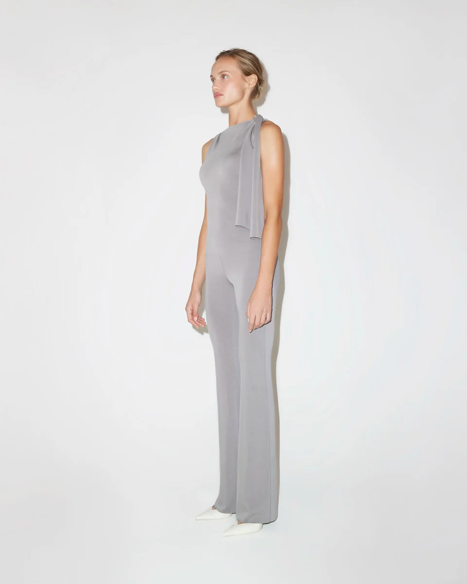 Sueded Stretch Low Rise Pant | Steel Grey - Image 9