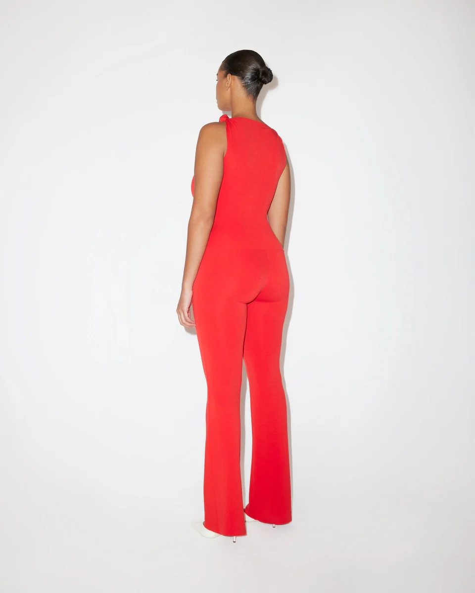 Sueded Stretch Low Rise Pant | Tomato - Image 6