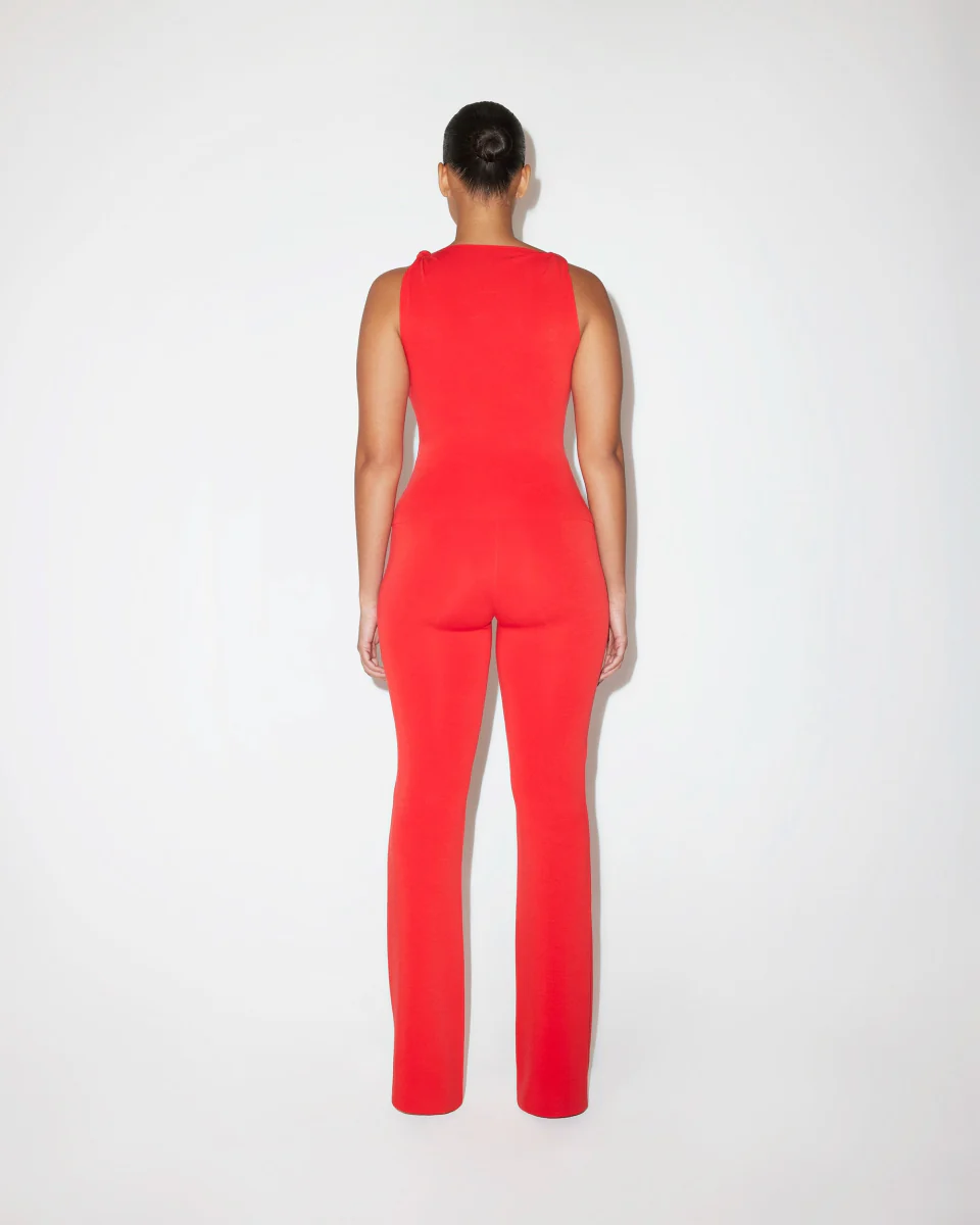 Sueded Stretch Low Rise Pant | Tomato - Image 7