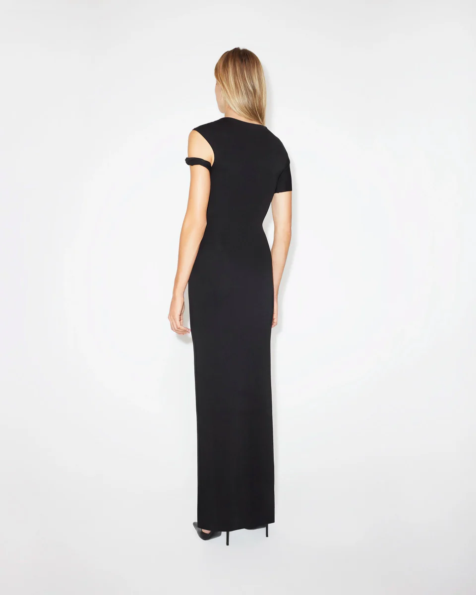 Sueded Stretch Twist Maxi Dress | Black - Image 5