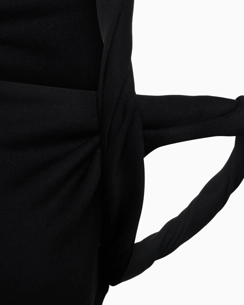 Sueded Stretch Twist Maxi Dress | Black - Image 7