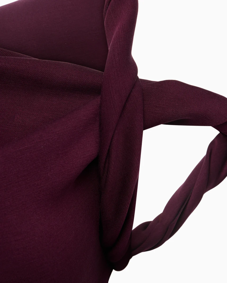 Sueded Stretch Twist Maxi Dress | Black Cherry - Image 7