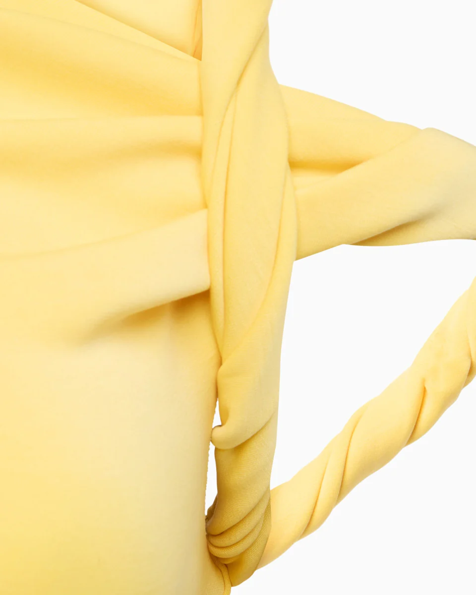 Sueded Stretch Twist Maxi Dress | Butter Yellow - Image 7