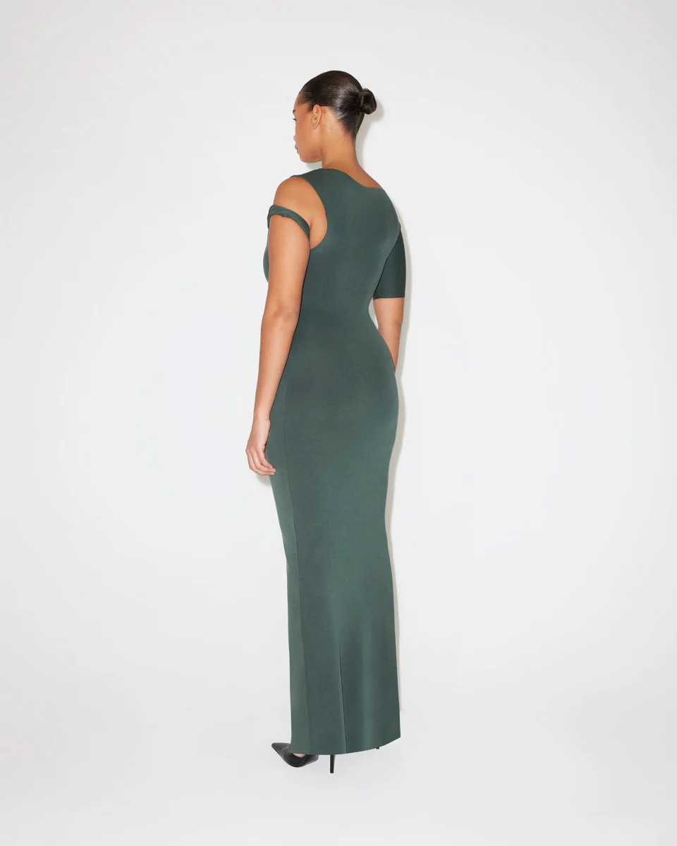 Sueded Stretch Twist Maxi Dress | Evergreen - Image 5