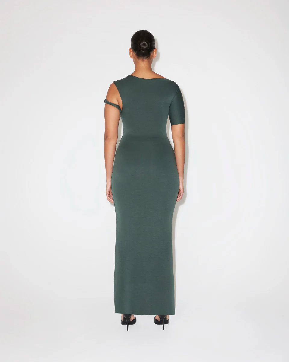 Sueded Stretch Twist Maxi Dress | Evergreen - Image 6