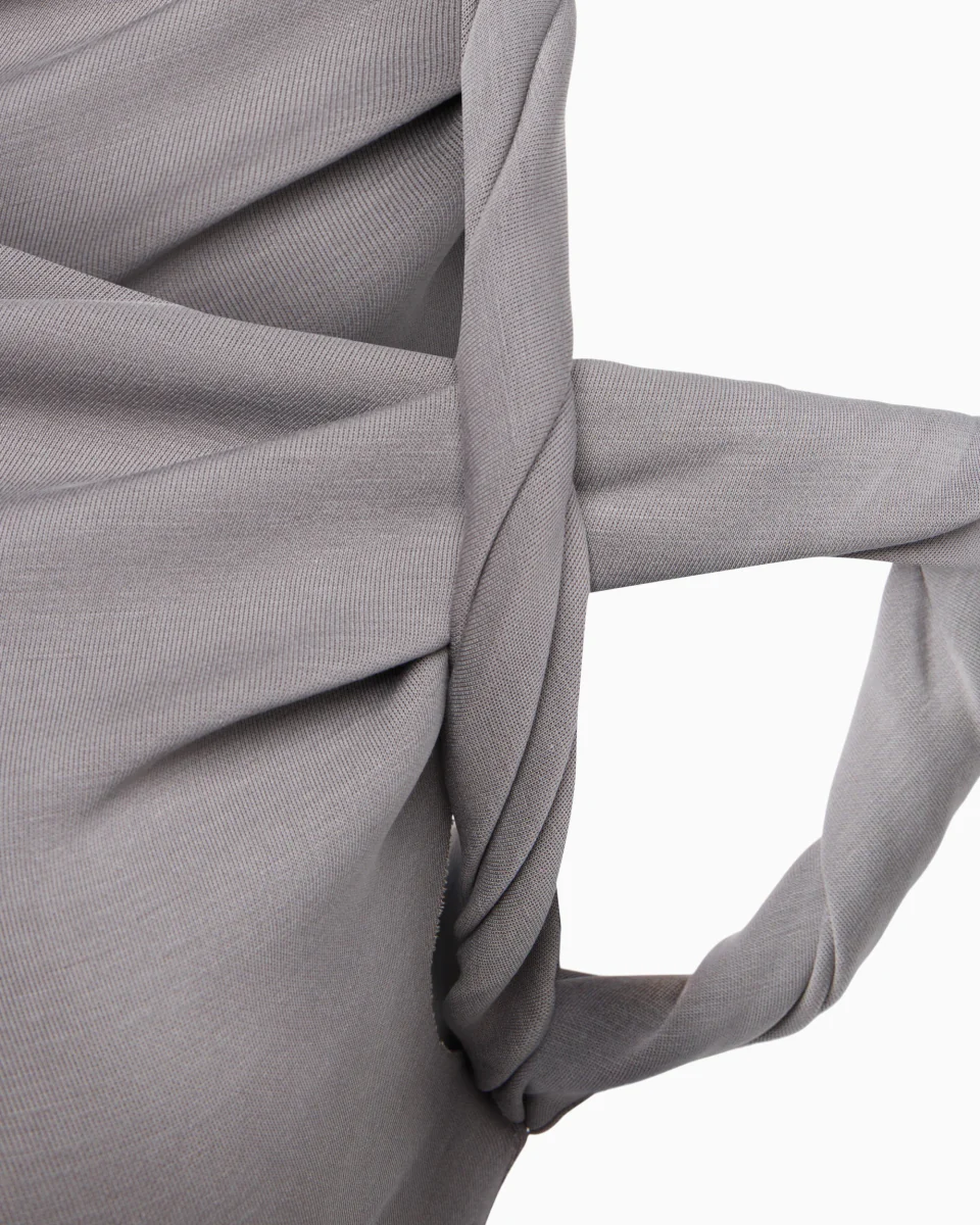Sueded Stretch Twist Maxi Dress | Steel Grey - Image 7