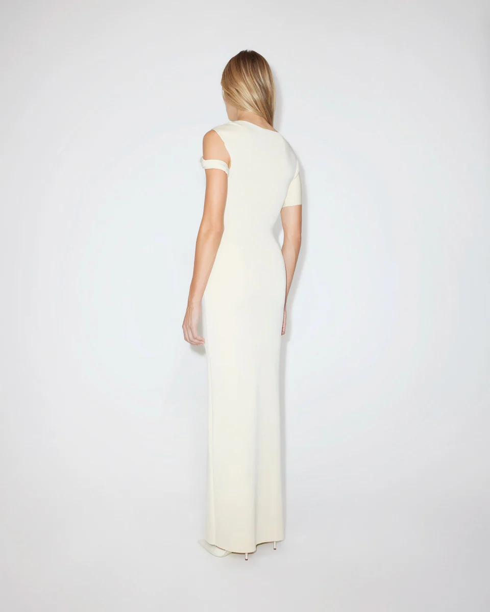 Sueded Stretch Twist Maxi Dress | Stone - Image 5