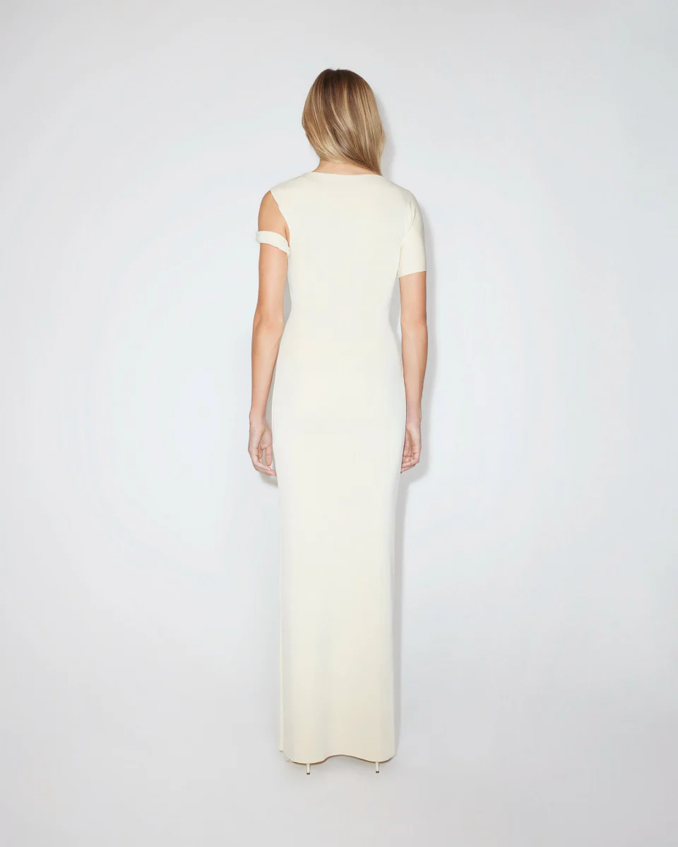 Sueded Stretch Twist Maxi Dress | Stone - Image 6