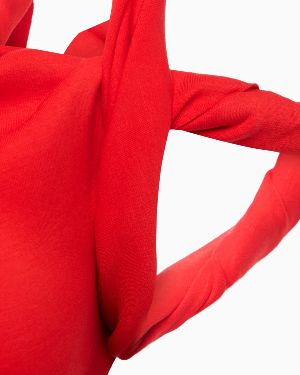 Sueded Stretch Twist Maxi Dress | Tomato - Image 7