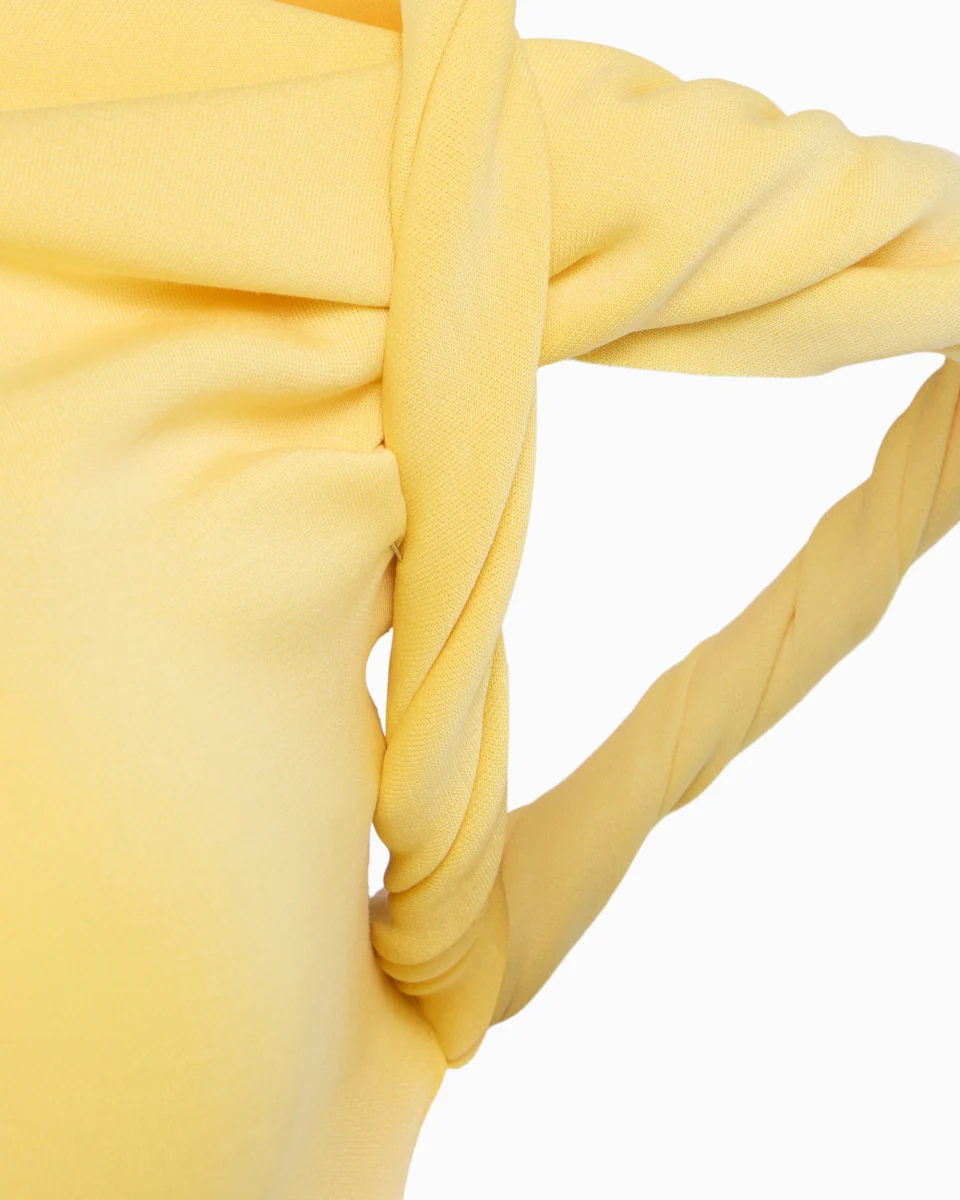Sueded Stretch Twist Mini Dress | Butter Yellow - Image 7