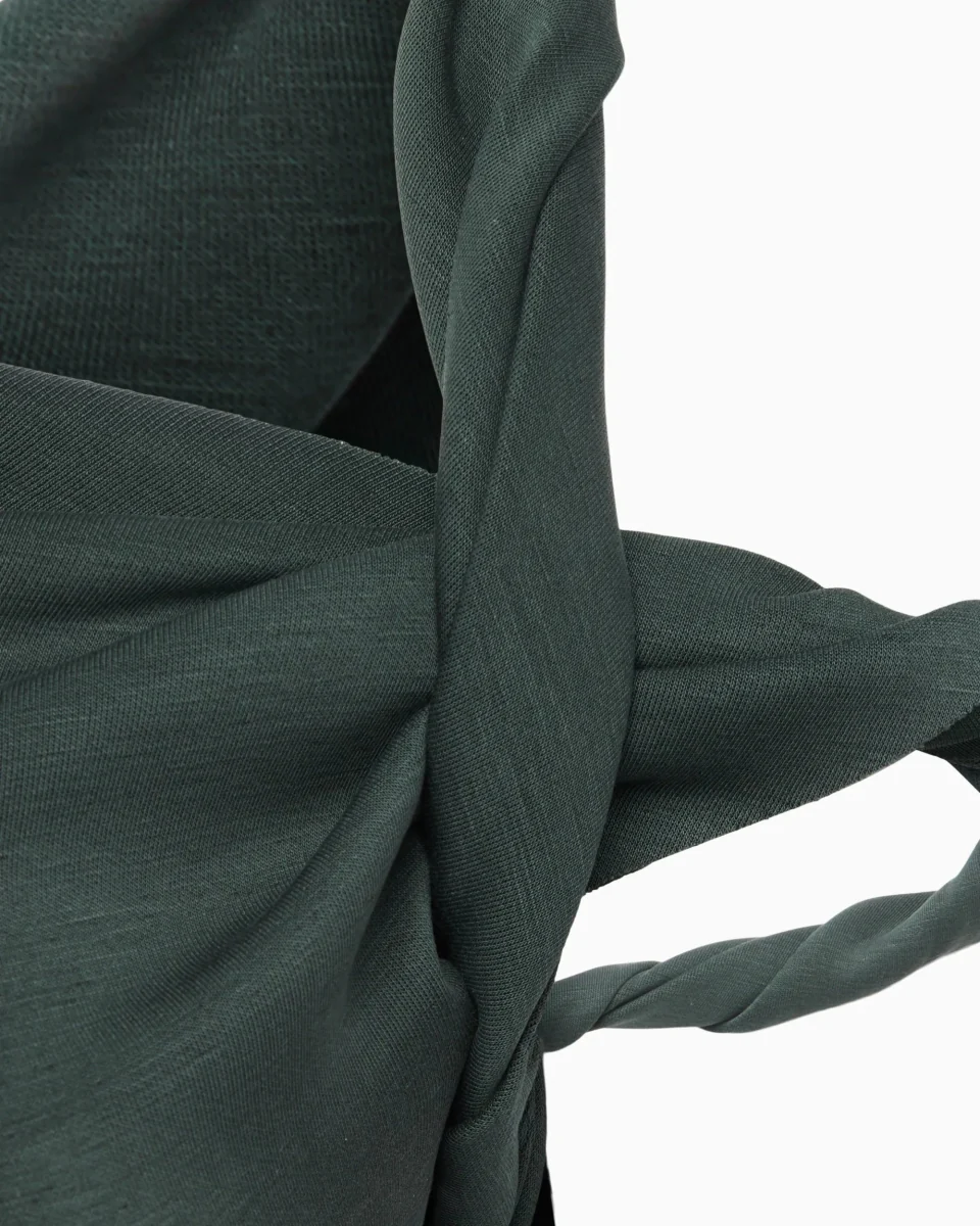 Sueded Stretch Twist Mini Dress | Evergreen - Image 7